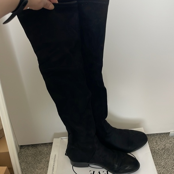 Steve Madden Women’s Odessa Black Suede Over the Knee Flat Boots - Size 7.5 - Picture 2 of 6